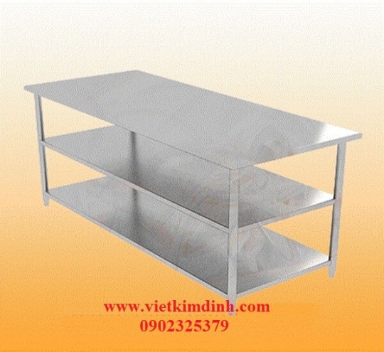 Bàn inox có 2 kệ dưới